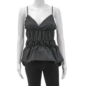 Marques Almeida Women Camisole Gray V-Neck Polyamide Sleeveless Size S